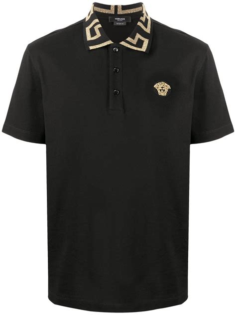 versace polo shirt long sleeve|Versace polo men's.